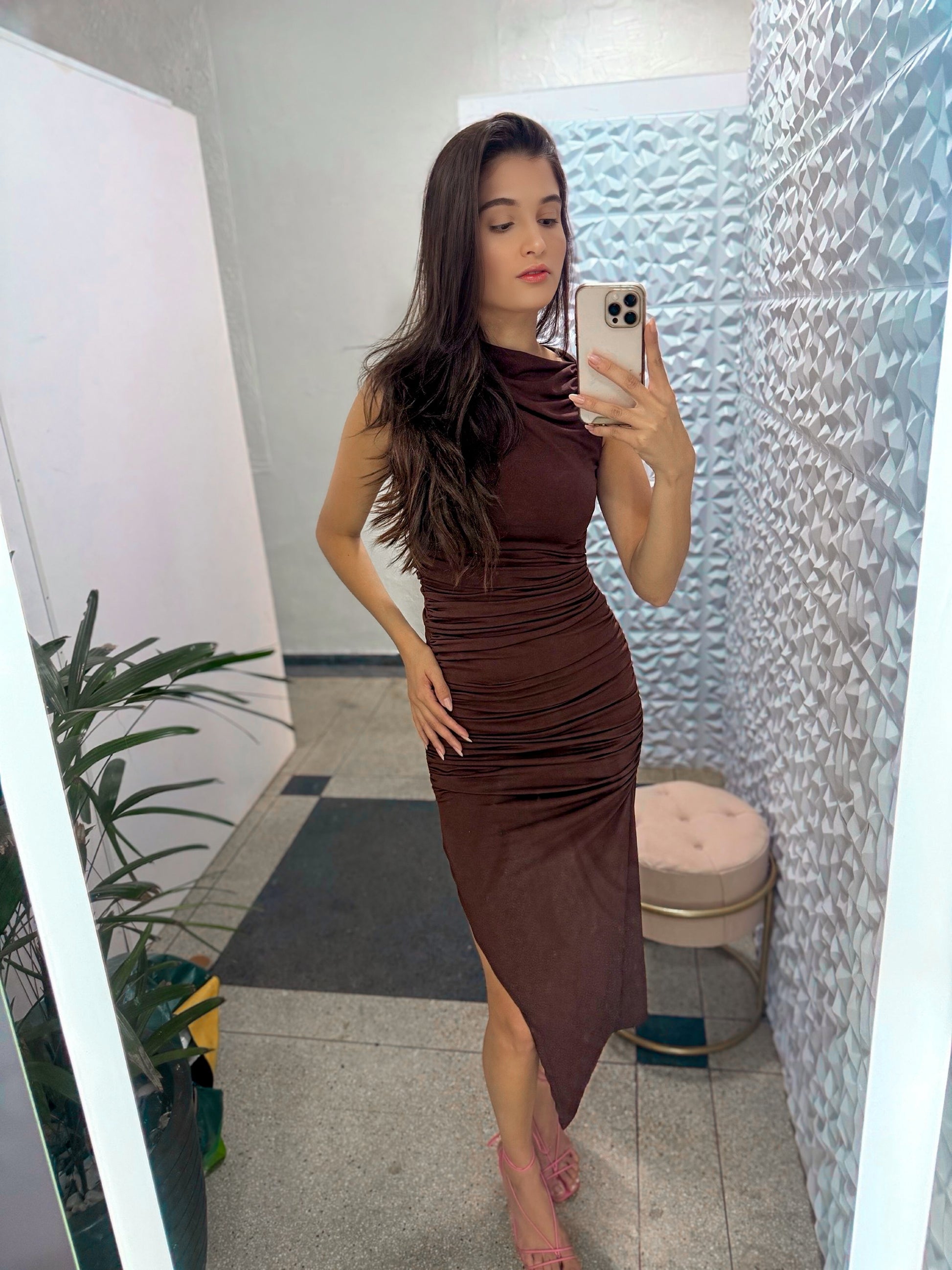 Vestido Longo Plissado